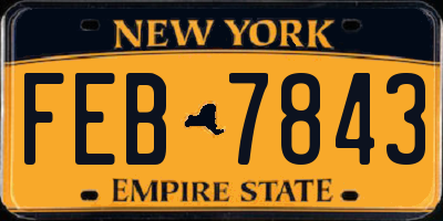 NY license plate FEB7843