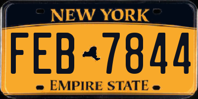 NY license plate FEB7844