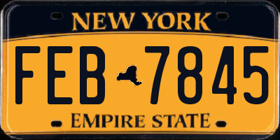 NY license plate FEB7845