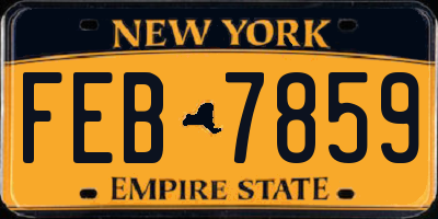 NY license plate FEB7859