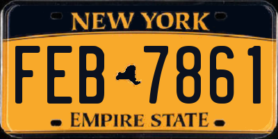 NY license plate FEB7861