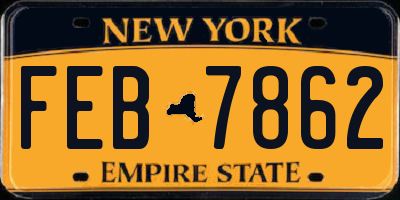NY license plate FEB7862