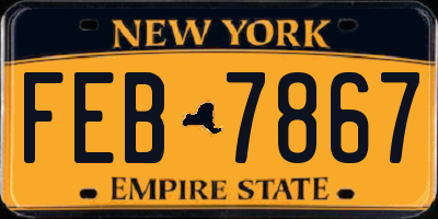 NY license plate FEB7867