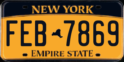 NY license plate FEB7869