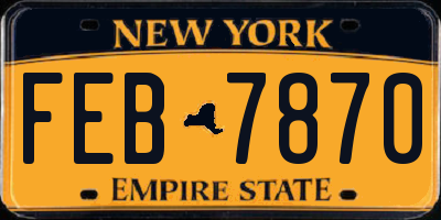NY license plate FEB7870