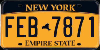 NY license plate FEB7871