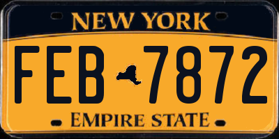 NY license plate FEB7872
