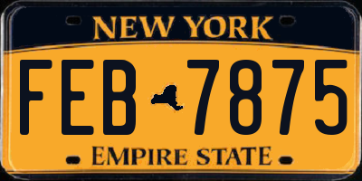 NY license plate FEB7875