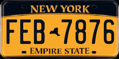 NY license plate FEB7876