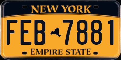NY license plate FEB7881