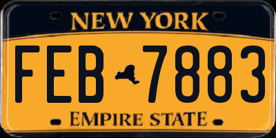 NY license plate FEB7883