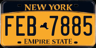 NY license plate FEB7885