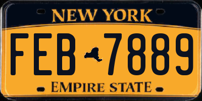 NY license plate FEB7889