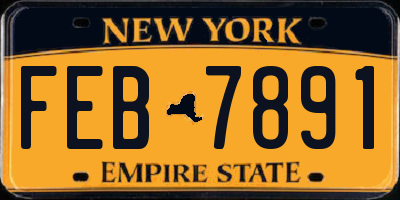 NY license plate FEB7891