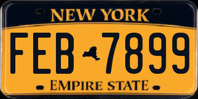 NY license plate FEB7899