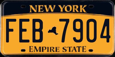 NY license plate FEB7904