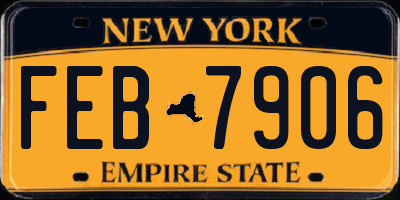 NY license plate FEB7906