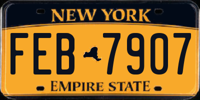 NY license plate FEB7907