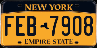 NY license plate FEB7908