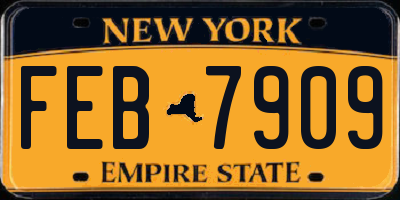 NY license plate FEB7909