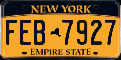 NY license plate FEB7927