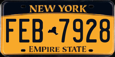 NY license plate FEB7928