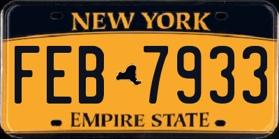 NY license plate FEB7933