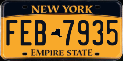 NY license plate FEB7935