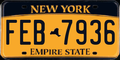 NY license plate FEB7936