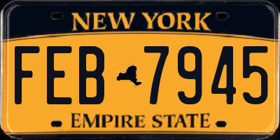 NY license plate FEB7945
