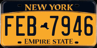 NY license plate FEB7946