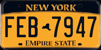 NY license plate FEB7947