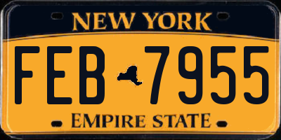 NY license plate FEB7955