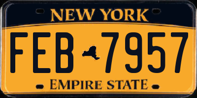 NY license plate FEB7957