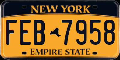 NY license plate FEB7958