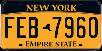 NY license plate FEB7960