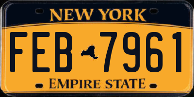 NY license plate FEB7961