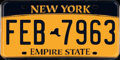 NY license plate FEB7963