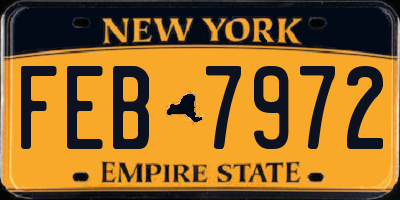 NY license plate FEB7972