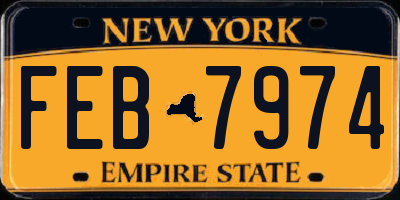 NY license plate FEB7974