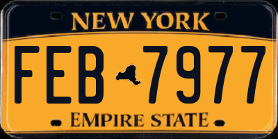 NY license plate FEB7977