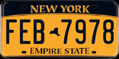 NY license plate FEB7978
