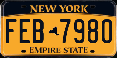 NY license plate FEB7980