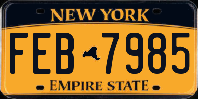 NY license plate FEB7985