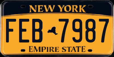 NY license plate FEB7987