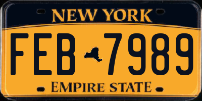 NY license plate FEB7989