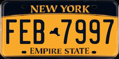 NY license plate FEB7997