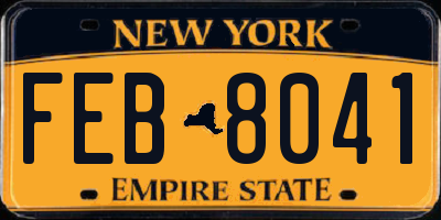 NY license plate FEB8041