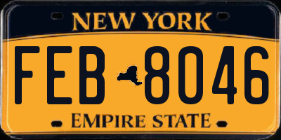 NY license plate FEB8046
