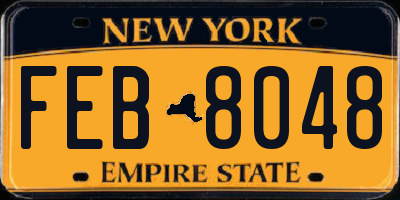 NY license plate FEB8048